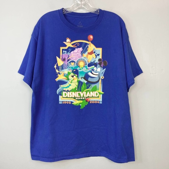 Disney Other - DISNEYLAND Resort Royal Blue Graphic Tee 2004 Men's XL Pooh Abu Heinrich Aladdin